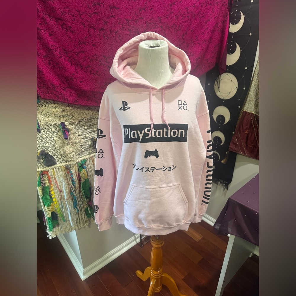 Sony PlayStation Light Pink Hoodie Medium - Picture 3 of 5